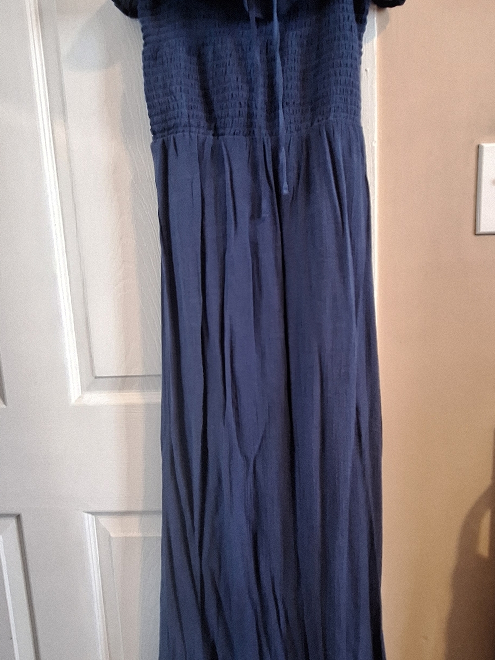 Love Tree Navy Blue Smocked Maxi Dress